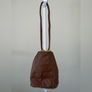 La Covina Vintage Elegant Brown Leather Shoulder Bag